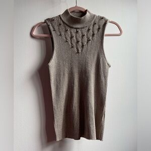 Carman Marc Valvo Metallic Knit Top Size L NWOT